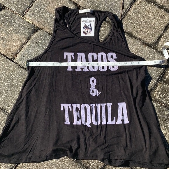 NEW WITH TAGS “TACOS & TEQUILA” GRAPHIC PRINTED TANK TOP, SIZE SMALL - Picture 6 of 9